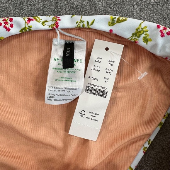 NWT! J.Crew Re-Imagined Curved-Waist Cheeky Bikini Bottom Cloud Meadow - Picture 5 of 7